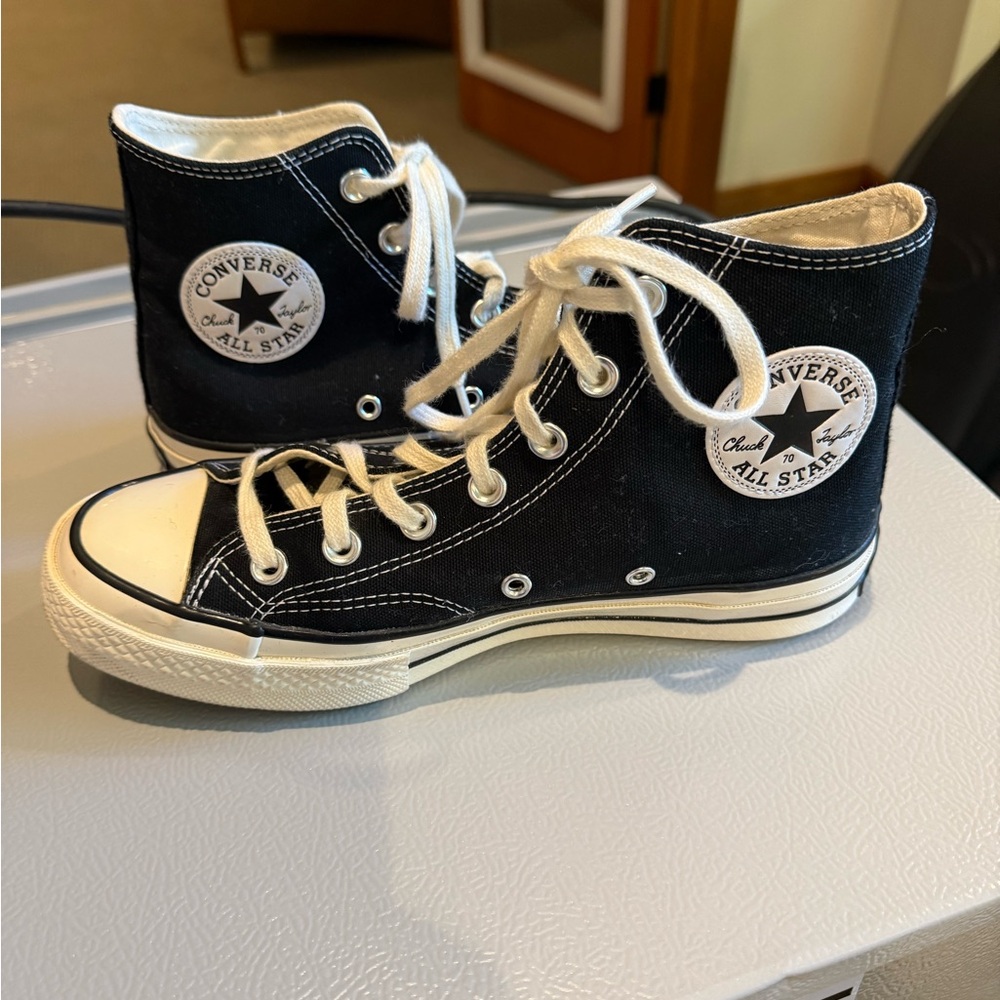 Converse Black and White High-Top Sneakers Classic Design